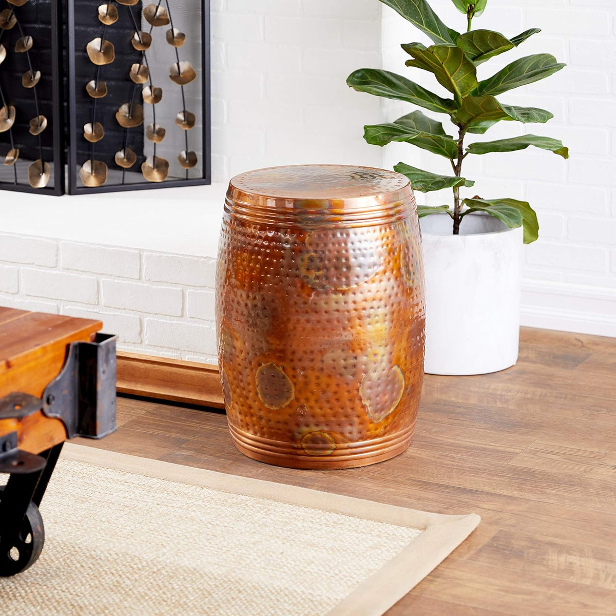 Copper Aluminum Accent Table U537230