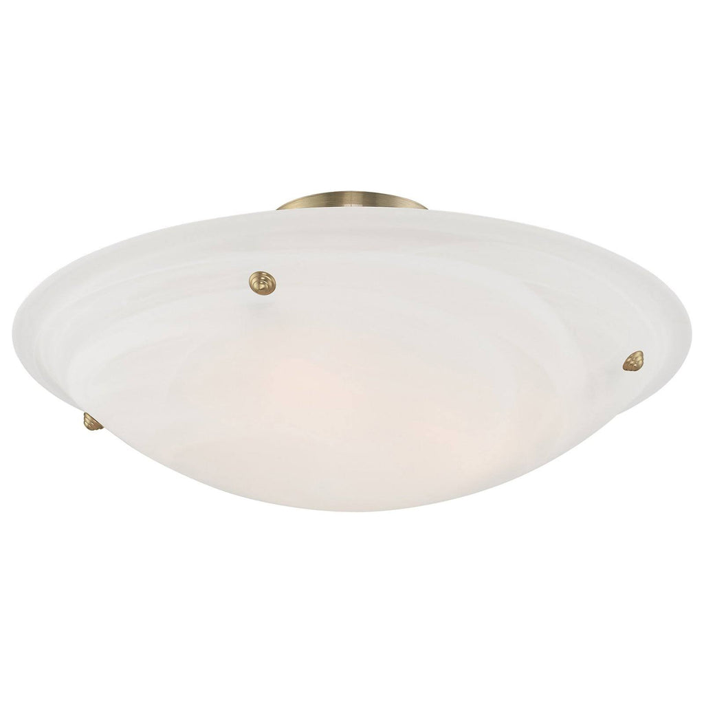 4 Light Flush Mount Antique Brass P311064