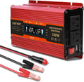 500W Power Inverter DC 12V to 110V AC Car Inverter with Alligator Battery Clamp, LCD Display, Dual AC Outlets & 2.0A USB Ports S545