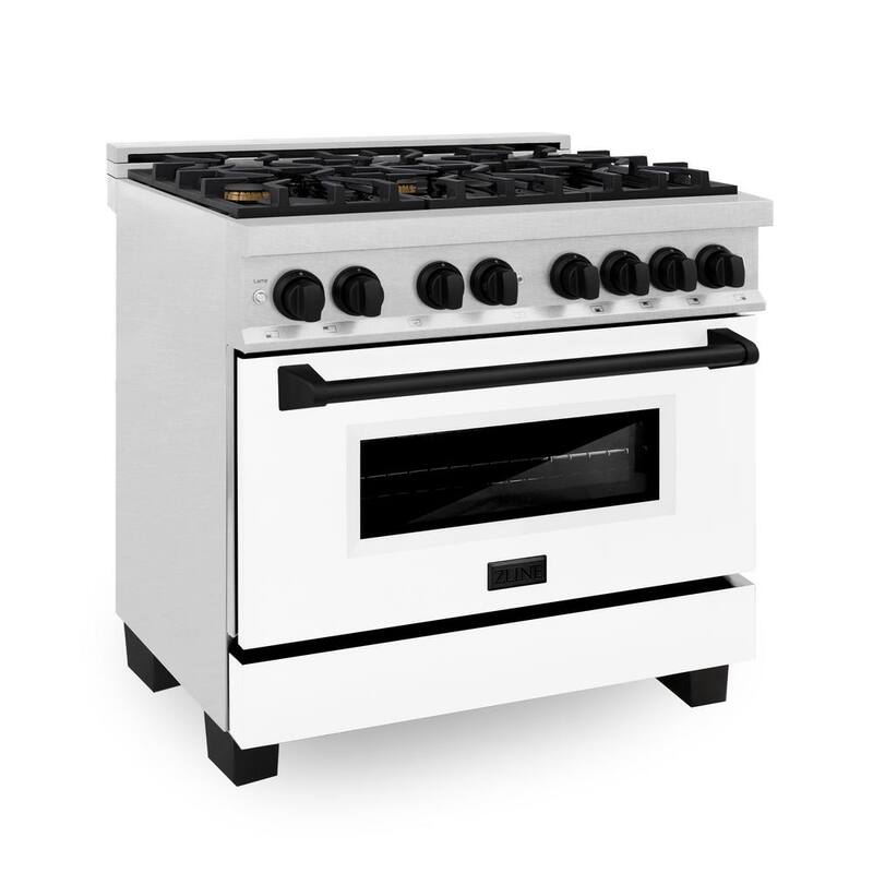 36 in. 6 Burner Dual Fuel Range in Stainless Steel, White Matte and Matte Black L88507