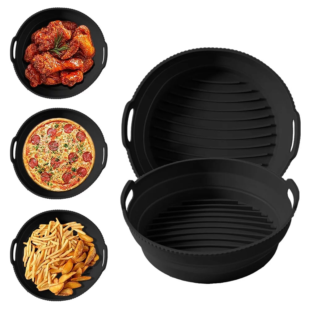 2 Pack 7.5 inch Reusable Non-Stick Silicone Air Fryer Liners Z9043