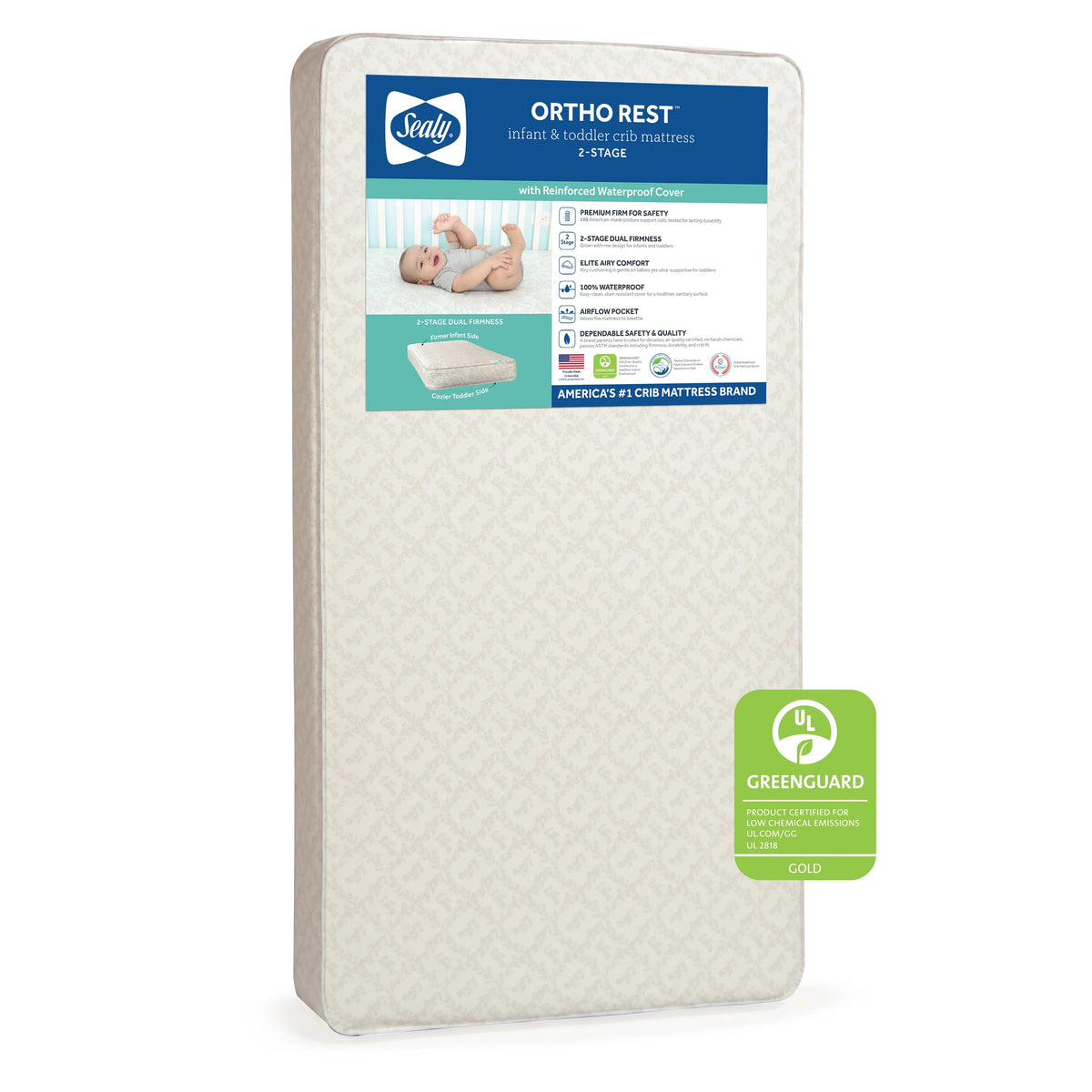 2-Stage Innerspring Baby Crib and Toddler Mattress O508125