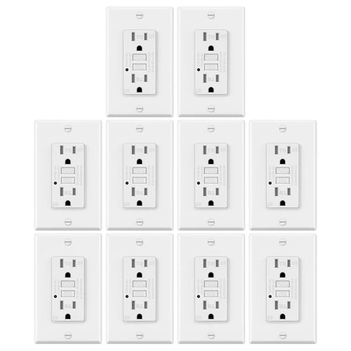 15A Weather Resistant GFCI Outlets with LED Indicator, White M429937